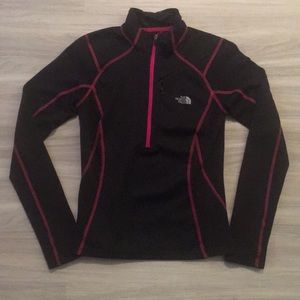 Womens The North Face 1/4 Zip Pullover Small Black